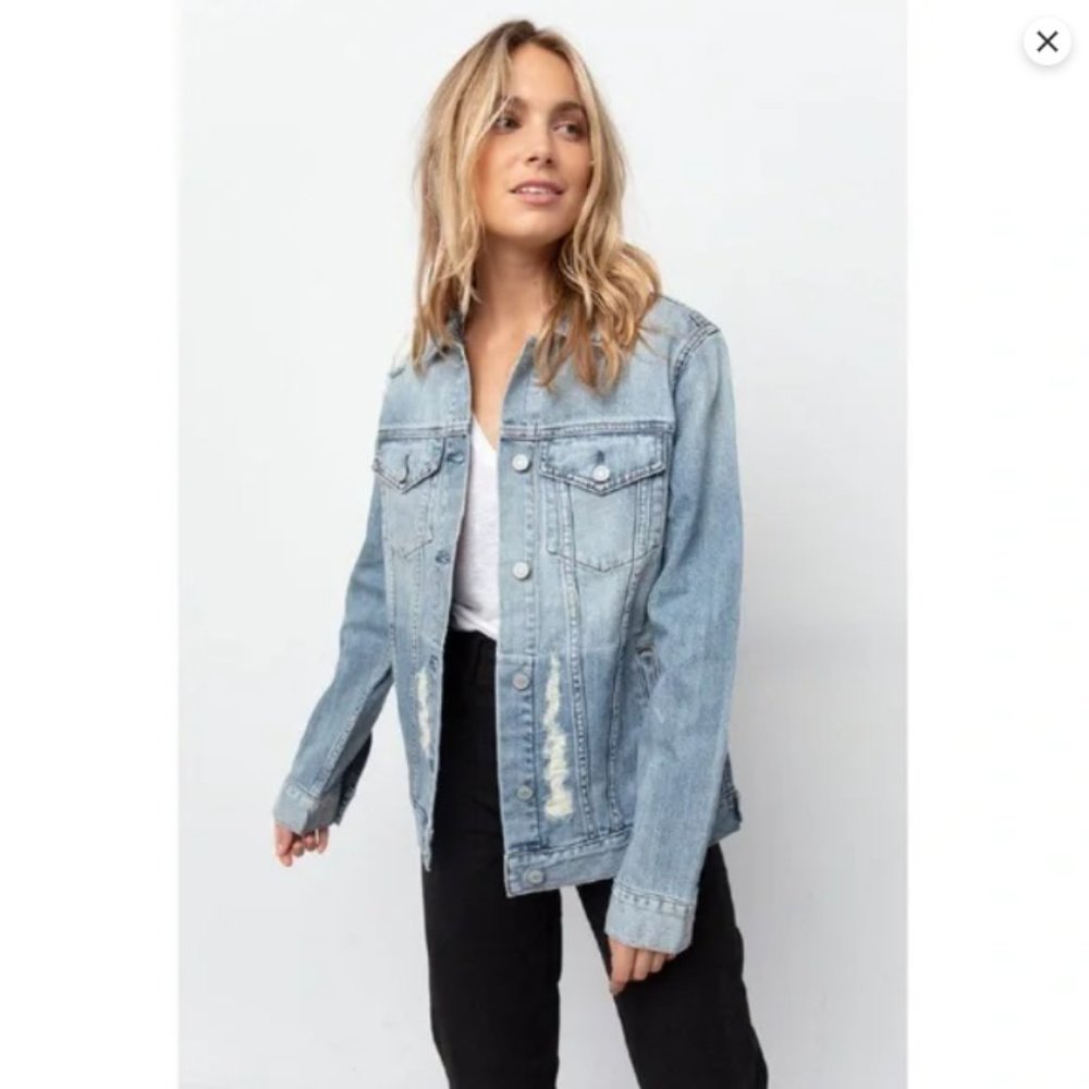 Rails Knox Distressed Denim Jacket - image 1